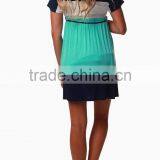 Belted Maternity Color Block Dress XYD2845 thumbnail-4