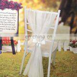 Chiffon Ruffled Wedding Chair Cover Sash With Hood thumbnail-3