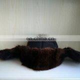 Muskrat Fur Trapper Hat With Cloth Top for Winter Wear thumbnail-3