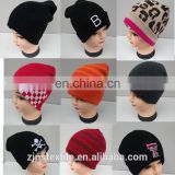 Hot sell top quality knitted hat with embroidered logo/ customize knitted hat