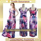 5005-2# Sleeveless Floral Sexy Maxi Chic Boho Fashion Beach Women Clothing Spandex Plus Size Long One Piece Bohemian Dress 2017 thumbnail-1