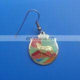 Fashion golden imitation hard enameled wolf in colorful desert design brass tag for earring