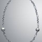 925 Silver Jewelry White Pearl Cable Wrap Chain Necklace 18 inches(N-032)