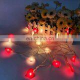 Romantic Bedroom Wedding Party Decoration 20 LEDS Cloth Heart Shape Mini Fairy String Light