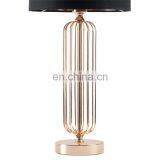 Top Sale Hotel Home Desk Decoration Metal Gold Study Table Lights With Black Lampshade thumbnail-3