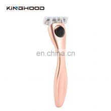 Custom Rose Gold High Quality Women 6 Blades System Razors Shaving Safety Razor thumbnail-4