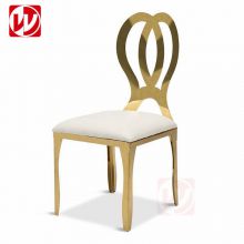 Gold luxury banquet wedding furniture shiny stainless steel dining chair for hotel party events