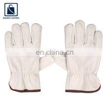 White Color Straight Thumb Color Binding Fashionable Leather Gloves Supplier thumbnail-1