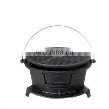 Wholesale Outdoor BBQ Round Enamel Cast Iron Hibachi Grill thumbnail-1