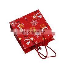 Red Printing Christmas White Cardboard Bag Kraft Custom Gift Paper Bag For Kids Bolsas de Papel Shopping Packaging Paper Bag thumbnail-2