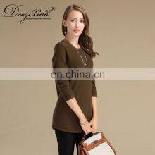 Autumn Winter New Style 100% Cashmere Sweater Knitted Long Crew Neck Chinese Style Anti-Shrink Solid OEM Service Available thumbnail-5