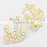 Stud Earring Wholesale Fashion Crystal Anchor Stud Earring Cheap Earring on thumbnail-2
