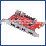 7 Port 5Gbps USB 3.0 2 Internal PCI-e PCI Express Expansion Card for Desktop
