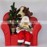 XM-CH1525 23 Inch Christmas Santa on Sofa With Dog