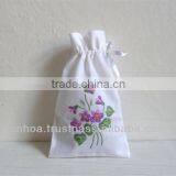 Hand Embroidery Drawstring Pouch Bag