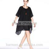 A-line Black Chiffon Dress Plus Size Dress Summer Dress thumbnail-2