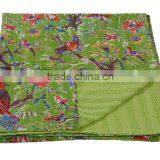 Check Out~Our Lovely Collection of Bird Kantha Quilts Throws Rugs Bedspreads Pillows & Cushions~Source Directly From Factory thumbnail-1