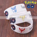 Pokemon GO silicone Noctilucent rubber bracelet Wristband / Pokemon Go Bracelet Logo Team Mystic Valor Instinct rubber bracelet
