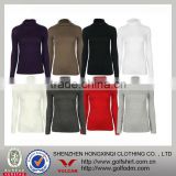 Womens Polo Neck Top Ladies Long Sleeve T-shirt Turtle Neck Jersey Tee Tops 8-14