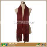 Womens Pretty Soft Custom Red Faux Suede Fringe Scarf