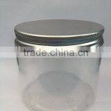 450ml Transparent Food Grade PET Plastic Jar With Aluminium Cap