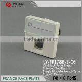 LY-FP178B-S-C6 Hot Sell Factory Directly Selling Cat6 Stp Shielded Faceplate Keystone Jack Legrand