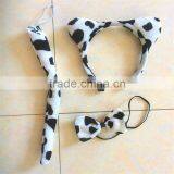 Halloween Costume Animal Ear Headband Set With Bow Tie and Animal Tail
