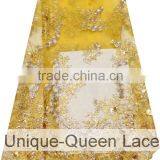 Nigeria Embroidered Tulle Lace Fabric/High Quality Elegant Lace Fabric/ Flower Printed Dress Fabric thumbnail-3