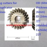 Milling cutters for key-duplicator machines OD (60mm) thickness (6mm) ID (16mm) 40 (Welded-Carbide)