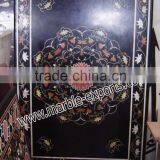 Black Rectangle Marble Inlay Table Top thumbnail-2