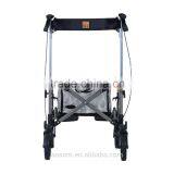 HomCom 24.5"L x 22.5"W Four Wheel Folding Rollator Walker Transport Chair With Back Support thumbnail-1