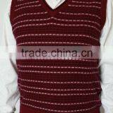 pure cashmere man v-neck intarsia/jacquard vest/sleeveless