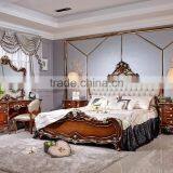 Italian Wood Bedroom Furniture Set, Luxury Royal Bed Room Furniture thumbnail-2