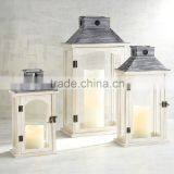 Wooden Lantern,Candle Lantern,Mini Lantern For Garden | Set Of 3 Wood Lantern thumbnail-1