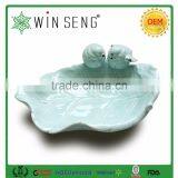 Leaf Shape Ceramic Plate Bird Feeder Garden Ornaments thumbnail-1