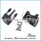 Paracord Bracelet Flint Fire Starter Whistle Compass Buckle With Bottle Opener Screwdriver thumbnail-1