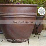 Giant Dark Clay 3 Ring Pot. thumbnail-1