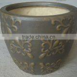 Indoor Wash Vase - Indoor Pottery With Round Rim and Pattern Outside thumbnail-1