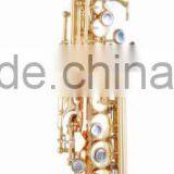 Straight Type Gold Brass Soprano Saxophone