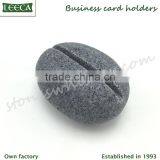 Business Card Holder Round Shape Natural Stone Rock for Gift for Business Man thumbnail-2