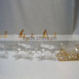 2016 Hot Sale Christmas Decoration Three Acrylic Reindeer and Sleigh With Gold Glitter thumbnail-1