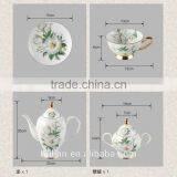 Set of 15pcs Bone China Flowers Design Coffee Set thumbnail-5