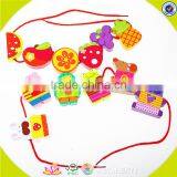 Wholesale Wooden Happy Threading Toy for Kids, Beautiful DIY Wooden Multitype Blocks Threading Toy for Children W11E041 thumbnail-1