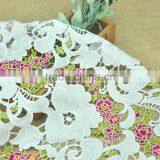 Laser Embroidered Floral Applique Voile Lace Fabric thumbnail-2