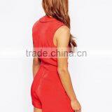 2015 Fashionable Hot Sale OEM Customized Wrap Front Romper With Tie Waist thumbnail-2
