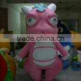 Big Head Pink Dragon Mascot Costume/Fur Dragon Mascot Costume thumbnail-1