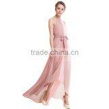 Maxnegio Sexy Fashion Summer Maxi Patchwork Halter Dress With Belt and Tassel Eveing Dress thumbnail-4
