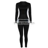 2016 New Ladies Clothing Sets Sweatshirt Hoodie Sport Long Sleeve Back Zipper Splicing Women Tracksuits Sport Suits 2PCS Set thumbnail-5