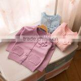 S32897W Kids Sweater Knitted Sweater Girls Sweater Beading Neck Kids Cardigan thumbnail-4