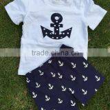 2015 New Arrival Anchor Print Shorts Boy Short Set Summer Short Outfit Sets thumbnail-2